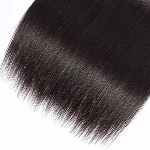 Black Human Hair Bundles 20 Inch Straight Virgin Brazilian Hair Extension - #1B, Double Weft