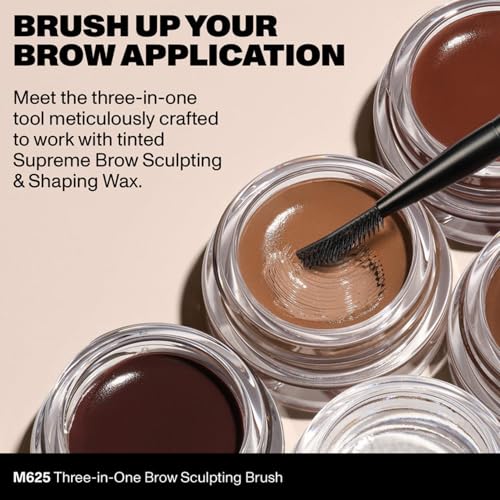 Morphe M625 Three-In-One Brow Sculpting Brush - Precision Angled Brush, Brow Comb & Laminating Paddle for Fluffy, Defined Brows - Pairs with any Wax, Tinted Pomade or Gel Product (1 Count)