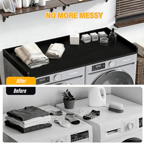 Washer Dryer Topper - 54x27.5 Inch Laundry Surface for Organization, Black (Variation of THIS listing)
