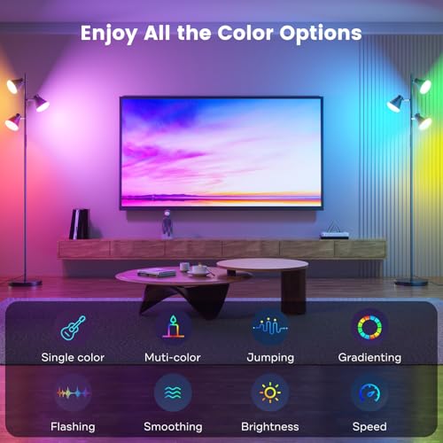 RGB 36W LED Tree Floor Lamp with Remote for Living Room Bedroom