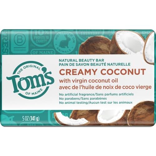 Tom's of Maine Natural Beauty Bar Soap, Creamy Coconut With Virgin Coconut Oil, 5 oz.