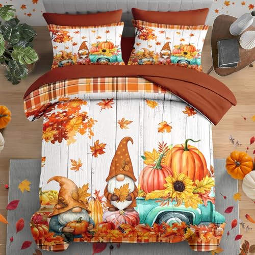 Pamnest King Fall Comforter Set with Sheets - 7 Piece Gnome Bedroom Bedding