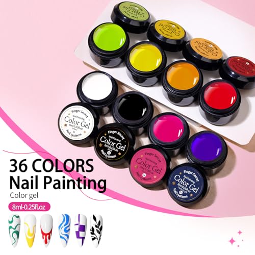 36 Colors Nail Painting Gel Kit - DIY Nail Art Gel Polish for Home & Salon with UV/LED Curing - Variation of THIS listing