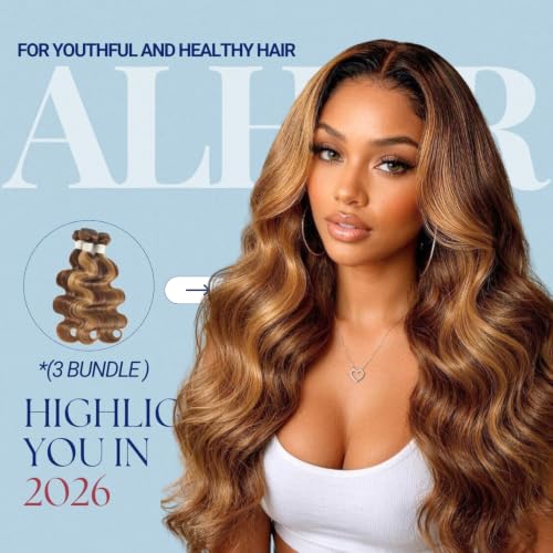 ALHER Honey Blonde Highlight 4x4 Lace Closure Human Hair 10 Inch Body Wave