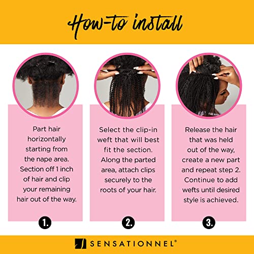 Sensationnel Curls Kinks & Co Clip-In Hair Extensions TH2/30 - 10 Inch, Natural Texture
