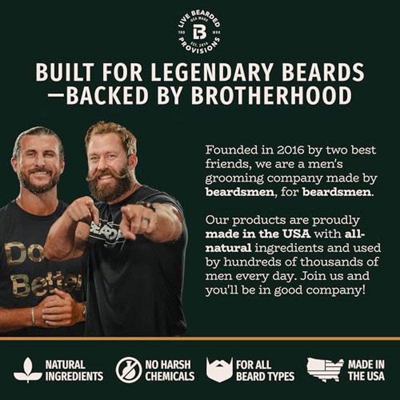 Live Bearded Beard Oil, 1 fl oz - Premium All-Natural Jojoba - Made in the USA - Hair and Skin Care for Men with Dry, Flaky Patches | Executive Scent - Cedar, Vanilla