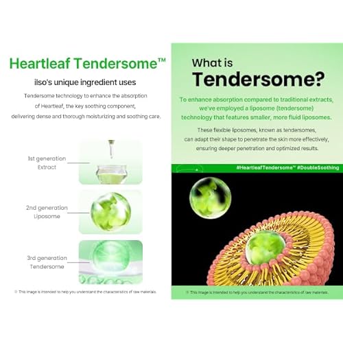 ILSO Heartleaf Tendersome Double Calming Ampoule, Ascorbic Acid, Niacinamide, Soothing serum