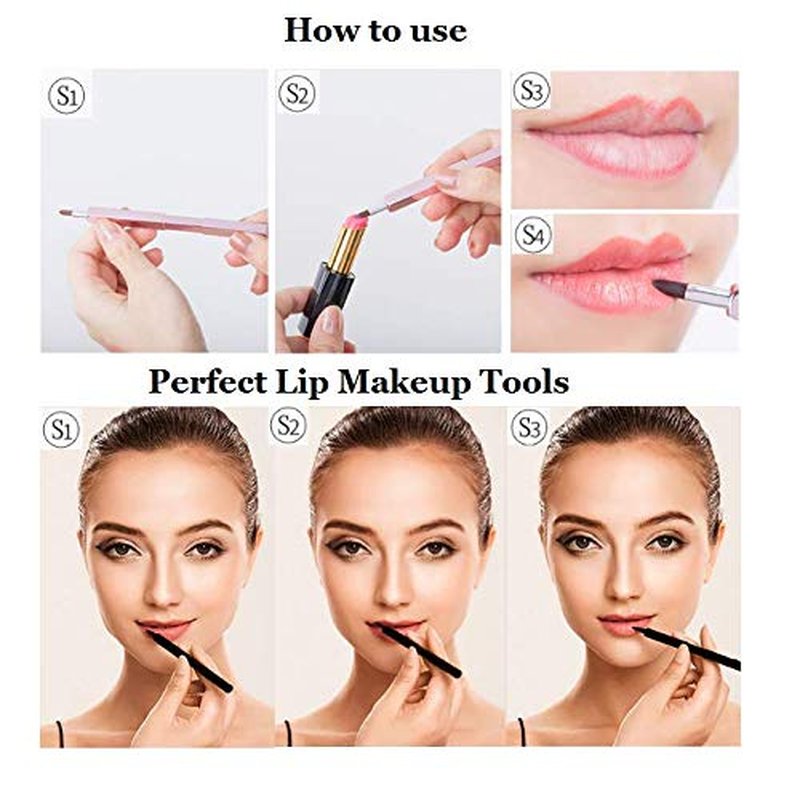 Exquisite Professional Lip Brush Applicators-Retractable Lipstick Brushes- Lipstick Gloss Makeup Brush Tool For Women and Girls (Silver)