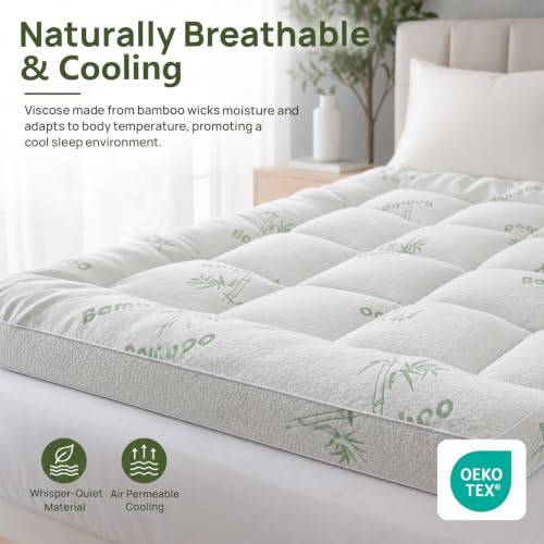Queen Mattress Topper Pillow-Top 1200 GSM - Bamboo Viscose Comfort (Queen)