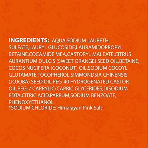 Organic Hand Wash with Blood Orange & Himalayan Pink Salt - Moisturizing, 14 oz Bottle (Pack of 3)