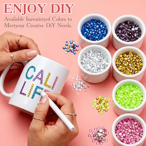 4mm Flatback Rhinestones Bedazzling Kit with 42 Colors & Glue - Christmas Gift