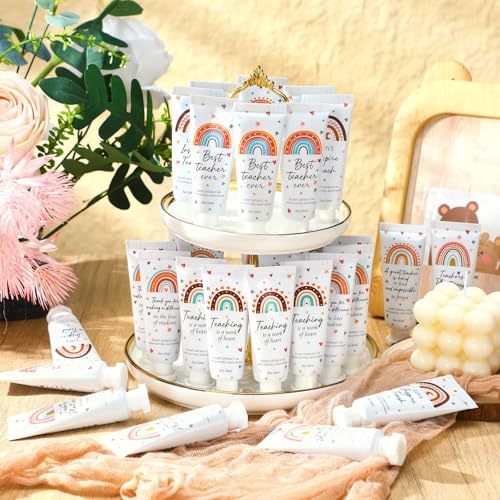 48 Pcs Teacher Appreciation Hand Cream Gift Set - Boho Rainbow Design