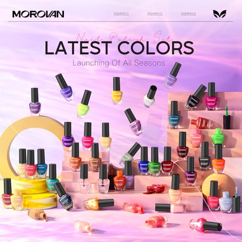 48Pcs Nail Polish Set with Base & Top Coat - Quick Dry, Long-Lasting Colors for Women & Girls - Variation of THIS listing