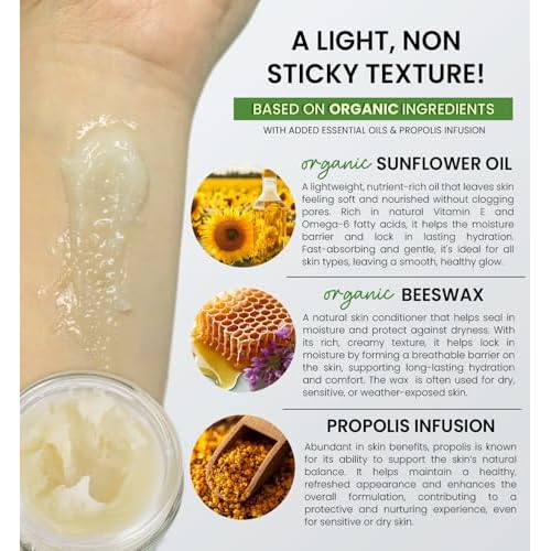 Beesaluxe HoneyBotan - 100% Natural Unpetroleum Skin Balm with Organic Ingredients - Petroleum Jelly Alternative for Lips, Hands, Baby Care, Makeup Remover, and More (2 Ounce)