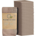 Softolle 100% Cotton Washcloths 24 Pack (12x12 Inches) Soft, Highly Absorbent Washcloth, Face Towels, Wash Cloths for Face, Ring Spun, Bulk Pack (Taupe)