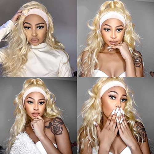 Blonde Synthetic Body Wave Wig with Headband - 26 Inch