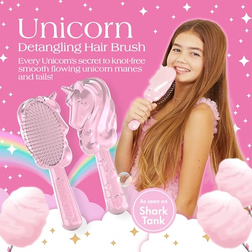 Unicorn Hair Detangler Brush for Kids & Adults - Tangle-Free, Anti-Frizz, Soft Bristles - Unicorn Hair Brush