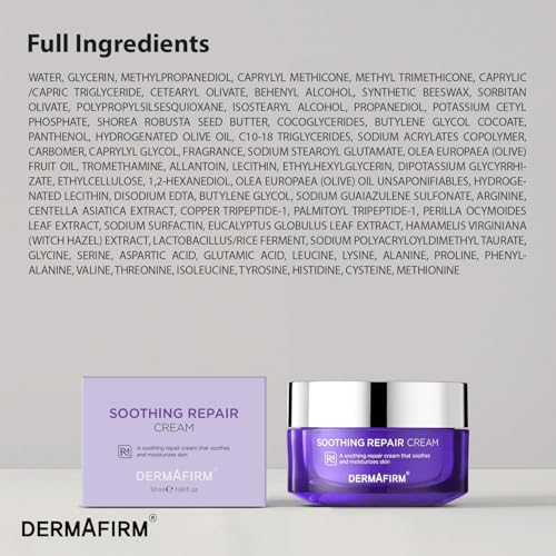 Dermafirm Soothing Repair Hydrating Face Cream R4, 1.69 fl oz – Moisturizer for All Skin Types
