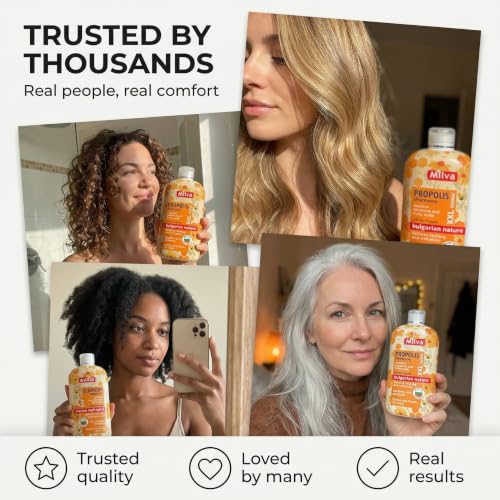 Milva Itchy Scalp Shampoo with Propolis 17 Fl Oz - Natural Dandruff Relief & Nourishing Hair Care