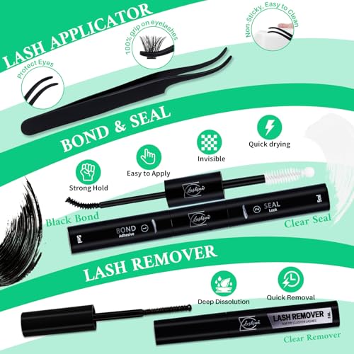Eyelash Clusters Kit with 1915pcs Lash Extensions & Tools - KIT-006