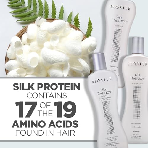 Hair Care Kit - BioSilk Silk Therapy Shampoo Conditioner & Leave-In Serum - Hair Cleaner Conditioner Variation