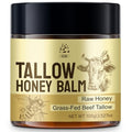 AOAO Tallow Honey Balm for Face & Body, Moisturizer with Organic Grass-Fed Beef Tallow & Raw Wild Honey, Not Diluted, Natural Hydration, Soothes & Nourishes Dry, Sensitive (Tallow Honey_3)