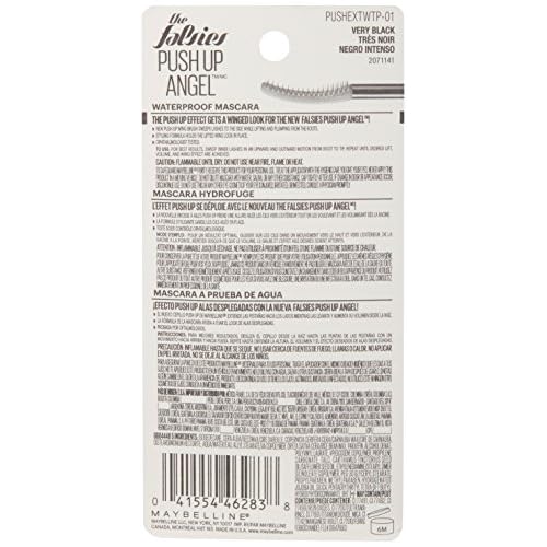 Maybelline The Falsies Push Up Angel Waterproof Mascara, Lengthening and Curling Make Up Formula, Very Black, 1 Count