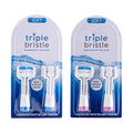 Triple Bristle Replacement Toothbrush Heads Pack - Pink & Blue
