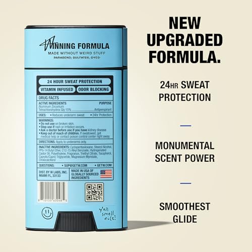 Men's Antiperspirant Deodorant - Wave Breaker Scent, 24H Sweat & Odor Protection, Vitamin-Infused, 2.6 oz Pack of 3