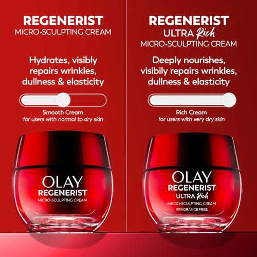 Olay Regenerist Ultra Rich Face Moisturizer 1.7 Fl Oz - Fragrance-Free Anti-Aging Cream with Vitamin B3 & Peptides - Pack of 1