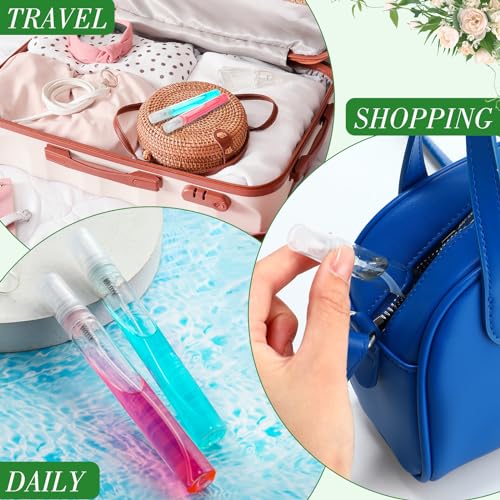 Tanlade 300 Pcs 10ml Mini Spray Bottles Refillable Clear Glass Travel Perfume Atomizer Mouthwash Bottle Cologne Small Sample Containers for Essential Oils, Retailers