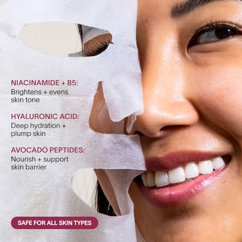 Hydrating Sheet Mask 5 Pack with Niacinamide & Hyaluronic Acid - Solawave