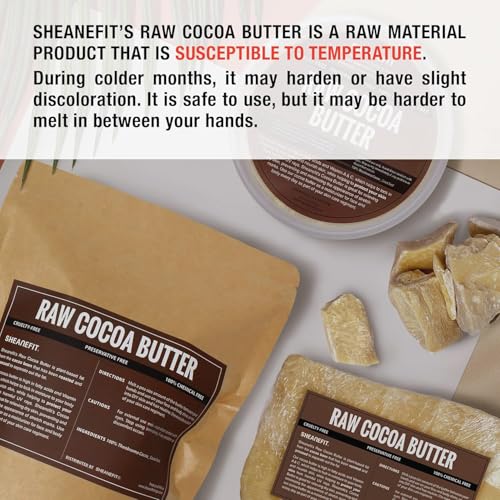 Raw Cocoa Butter Chunk 16oz - Natural Moisturizer for Skin, Body & DIY Skincare