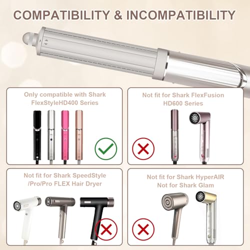 40mm Hair Curling Barrel Attachment for Shark FlexStyle HD400 Series, Auto-Wrap, Bouncy Curls & Waves