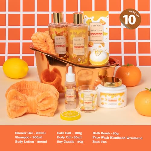 Orange Citrus & Lemon Spa Gift Set - Bath & Body Care Collection for Women