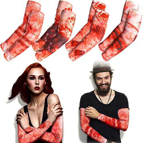 Eurzom Zombie Costume Sleeves for Women Halloween Party Wear - 4 Pairs