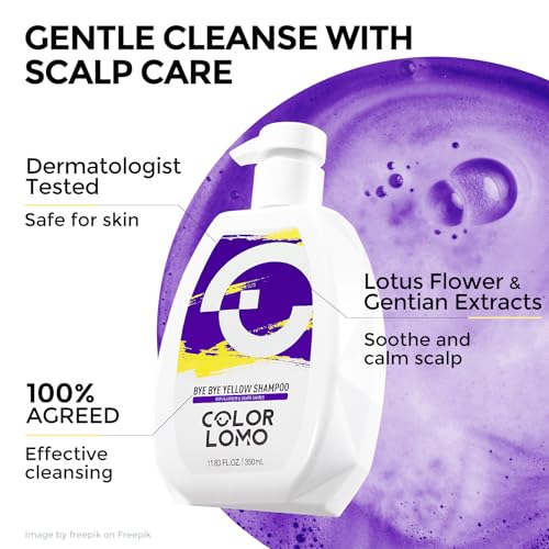 Purple Shampoo for Blonde Hair - Neutralizes Brass & Yellow Tones, Sulfate-Free