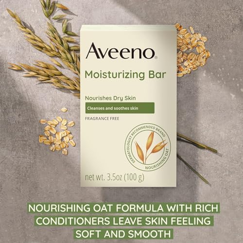 Aveeno Unscented Moisturizing Bar with Colloidal Oatmeal - 4 Oz, Pack of 5