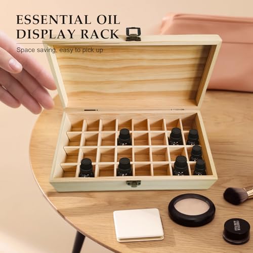 32 Slots Wooden Essential Oil Organizer - Travel & Display Box, JasCherry