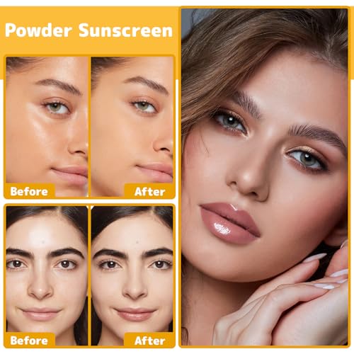 Mineral Sunscreen Setting Powder, Powder for Face Hair Scalp Sunscreen, Lasting Lightweight Breathable, Suitable for All Skin Types (0.28 Oz)