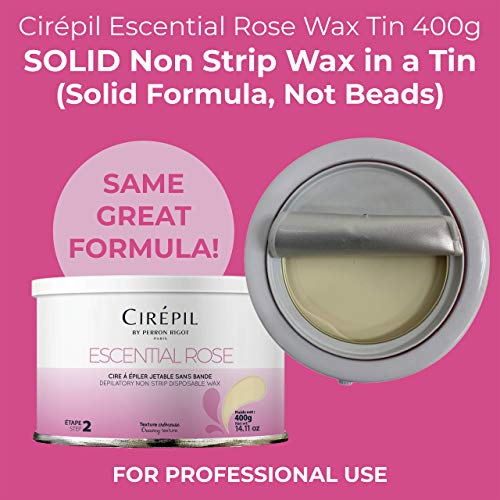Cirepil Escential Rose Stripless Hard Wax Tin 14.11oz - Sensitive Skin Formula