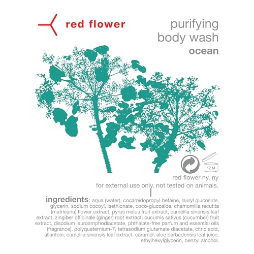 Red Flower Ocean Hydrating Body Wash 10.2 fl oz - Organic & Vegan Shower Gel