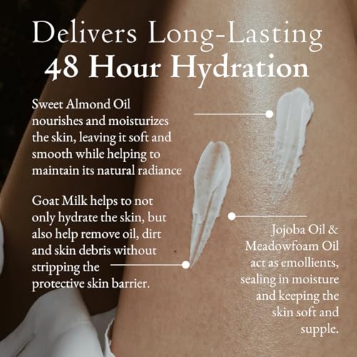 Goat Milk Lotion for Dry, Sensitive Skin ? French Lavender Natural Body Moisturizer for Face, Hands & Body ? Hydrating Non-Greasy Cream ? Handmade in USA with Clean Ingredients 16oz