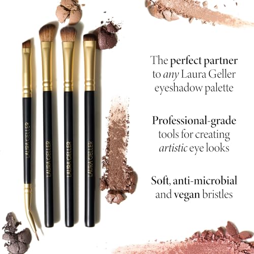 LAURA GELLER NEW YORK Cosmetic Professional Makeup Brushes - Cruelty-Free - 18 Shadow Skills Eyeshadow Brushes (4 Pack)