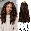 TZNHULN Burmese Curly Crochet Hair 18 Inch 128 Strands Knotless Pre-Looped Spiral Ends - Style 4#