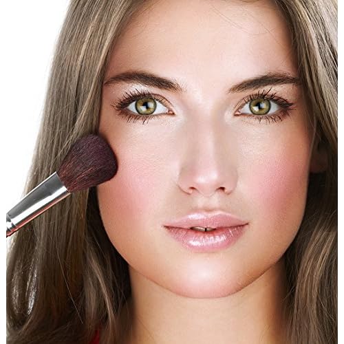 Blush Brush 100% Natural Goat Hair Brush Set for Contouring, Blending, Bronzing & Highlighting. Mineral Makeup, Powder & Foundation Brush - Demure Cosmetics by Deluvia. Two for One Make-Up Brushes!