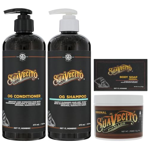 Suavecito Hair & Body Essentials Set with Pomade & Bath Bar - Original