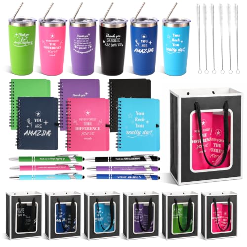 12-Piece Employee Appreciation Gift Set - 20oz Insulated Stainless Steel Tumblers with Lids & Straws