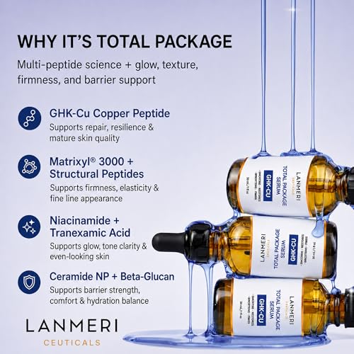 Lanmeri 1-Pack GHK-Cu Copper Peptide Face Serum for Anti-Aging & Firming