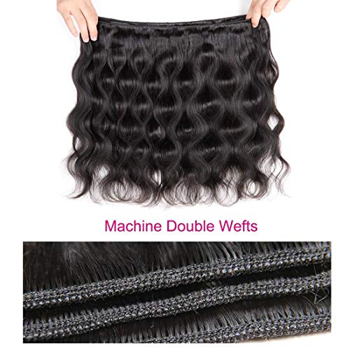 ANNELBEL 10 Inch Body Wave Human Hair Bundles 4 Pack Natural Black Virgin Hair